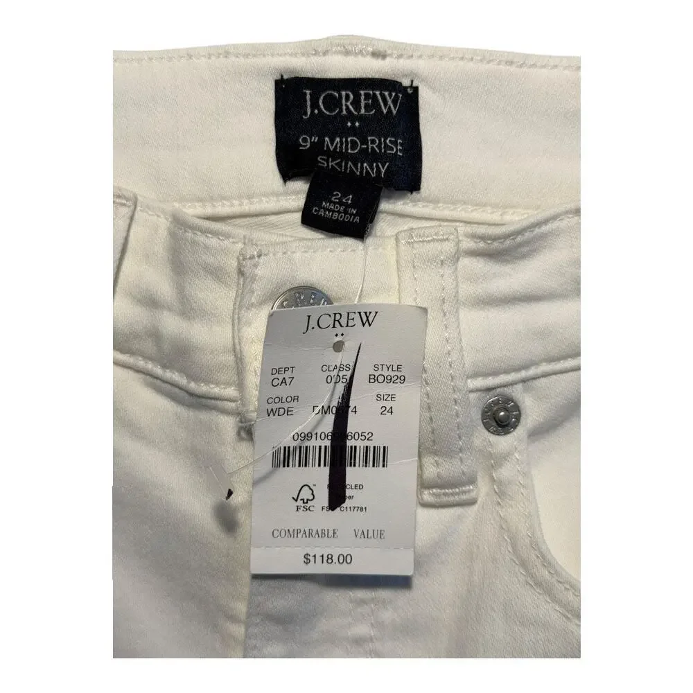 NEW J. Crew Women’s Size 0 (24) White 9